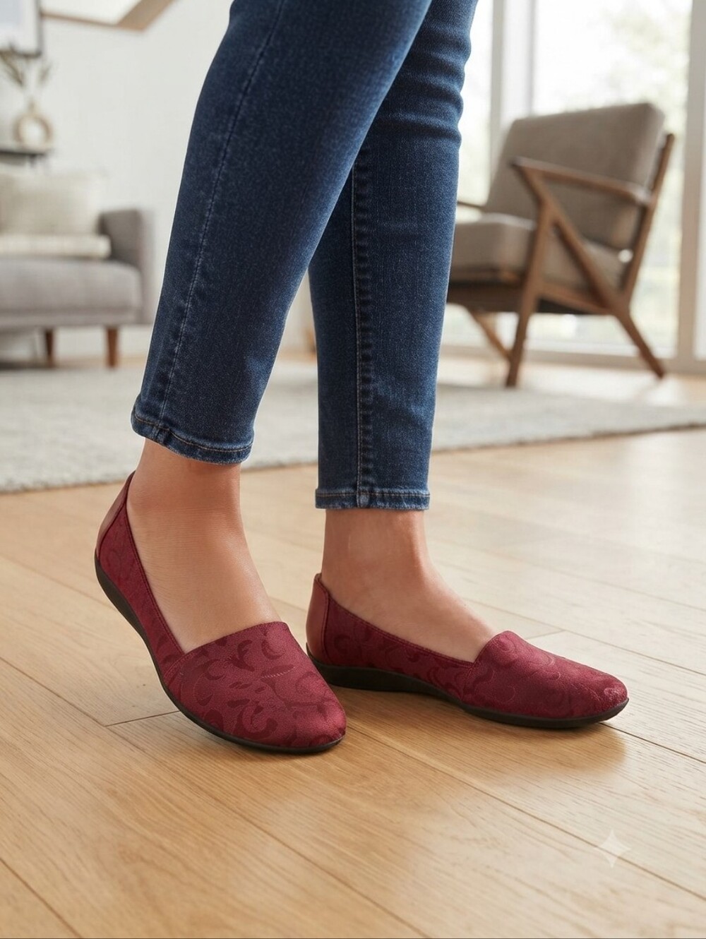 Hush Puppies Red Floral Flats